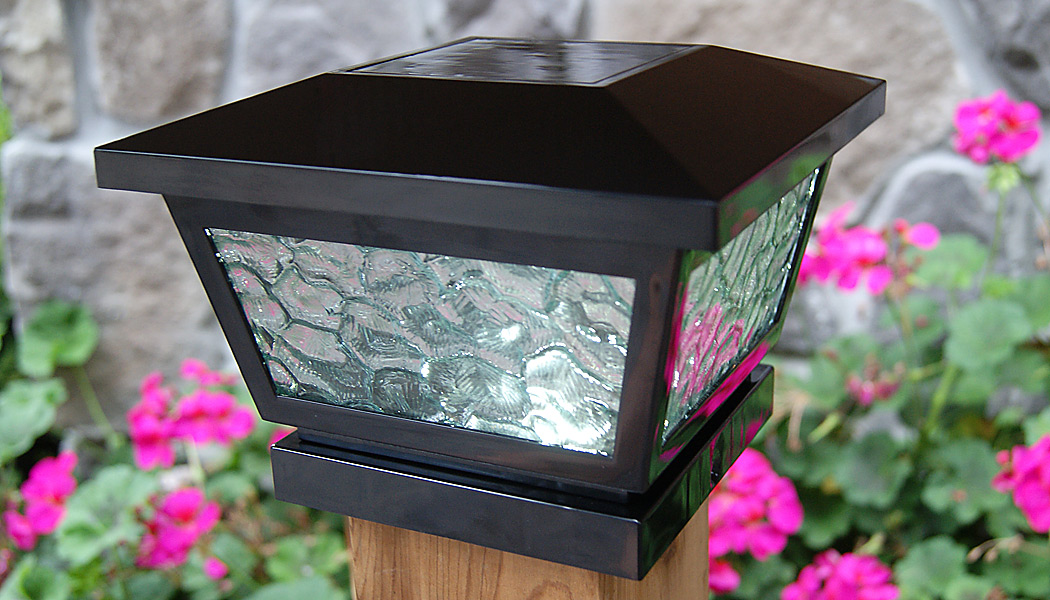 Fairmont 4x4 and 5x5 Glass Solar Post Cap by Classy Caps